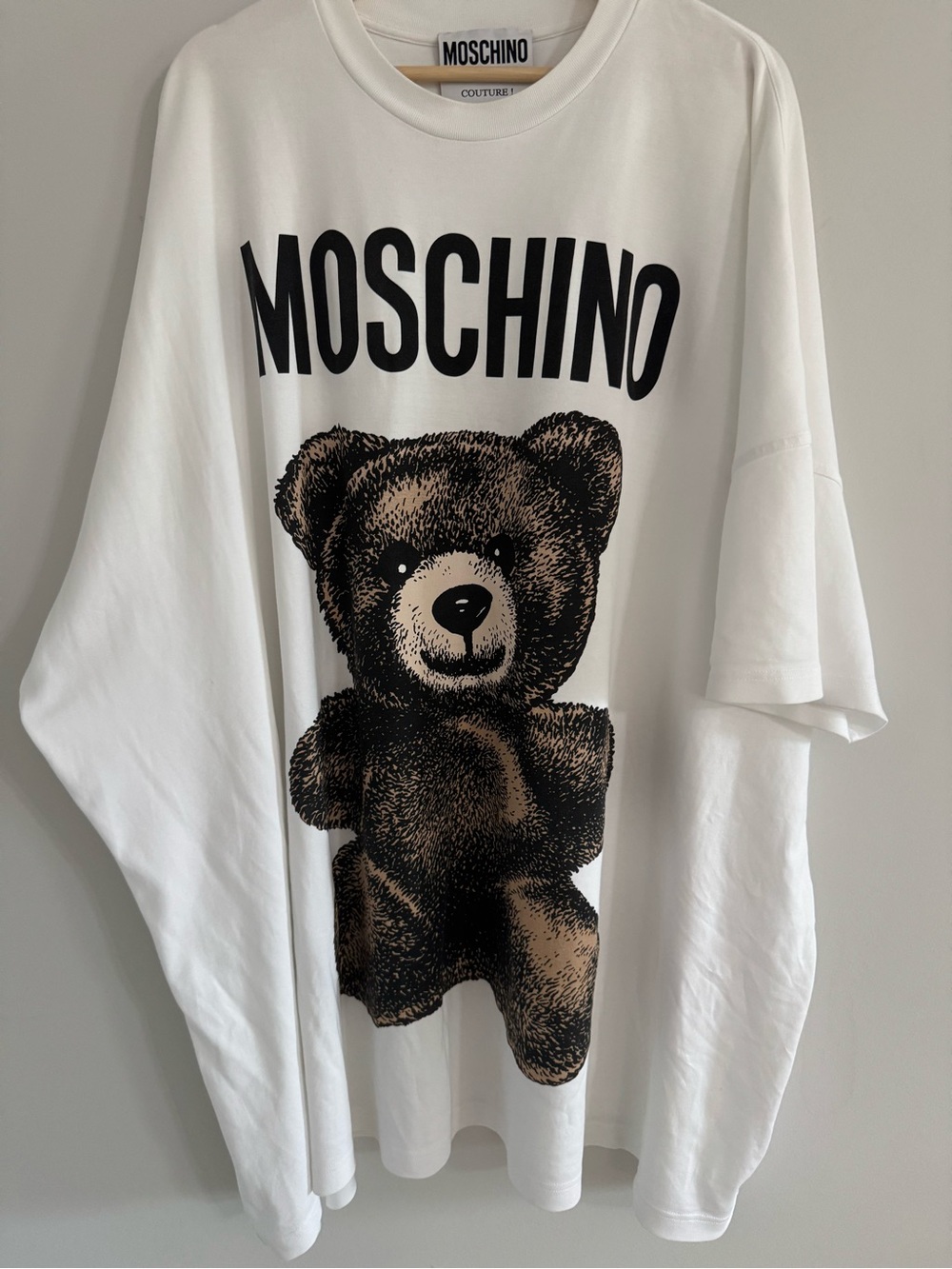 Moschino Teddy Bear Oversized T-Shirt Dress White XXXL - Picture 12 of 15